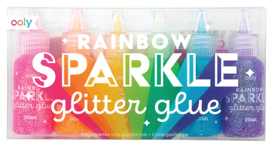 Klej z brokatem Rainbow Sparkle, 6 sztuk Kolorowe Baloniki