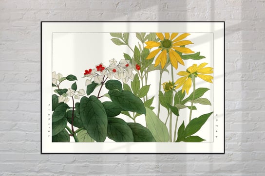 Klerodendron Rudbekia Plakat Japonia Grafika Vintage 21X30 Cm (A4) / Dodoprint Dodoprint
