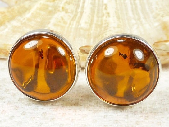 Klipsy srebrne z bursztynem, 300-19 AMBERGRAND