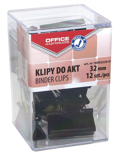 Klipy do akt 32mm, Office products, 12szt w pudełku Office Products
