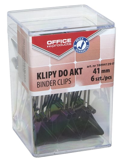 Klipy do akt 41mm, Office products, 6szt w pudełku Office Products