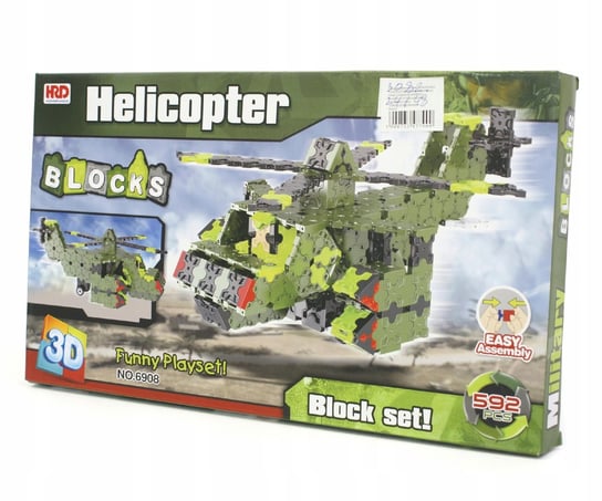 Klocki Bloki 3d Wojskowy Helikopter 592el. Midex