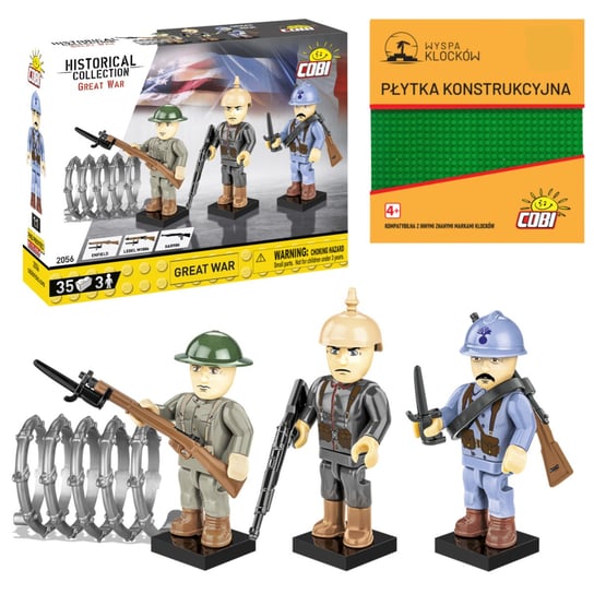 KLOCKI COBI 2056 FIGURKI Wielka wojna HC GREAT WAR  35 EL. + PŁYTKA COBI