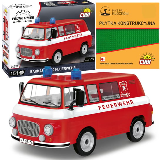 Klocki Cobi 24594 Samochód Barkas B1000 Feuerwehr Straż Pożarna 151 El COBI