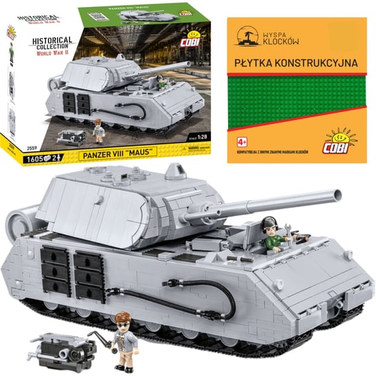 KLOCKI COBI 2559 CZOŁG PANZER VIII MAUS POJAZD WW2 WWII WOJSKO 1605 EL. ARMIA WOJSKOWY NIEMIECKI COBI