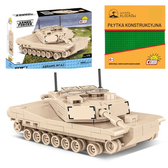 KLOCKI COBI 3106 Czołg Abrams M1A2 Armed Forces 174 El. + PŁYTKA COBI