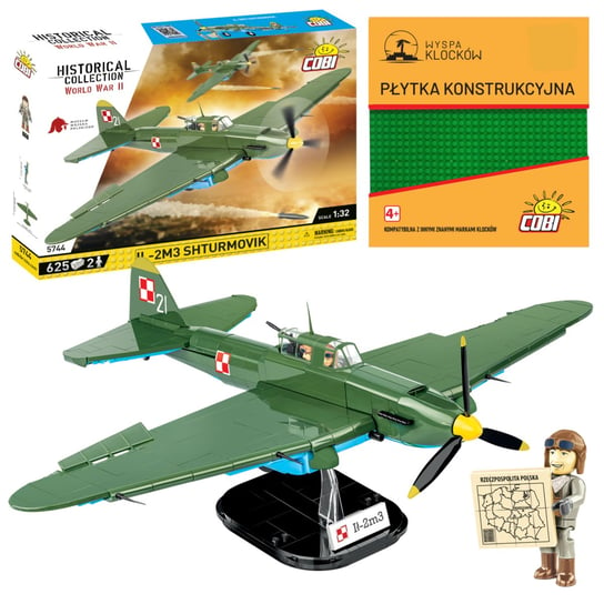 Klocki Cobi 5744 Samolot Il-2m3 Shturmovik Polski Hc Ww2 625 El. COBI