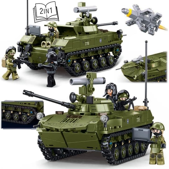 Klocki CZOŁG BMD-2S BMD-1S Radziecki Bojowy Wóz Piechoty 2W1 3 Figurki LEGO