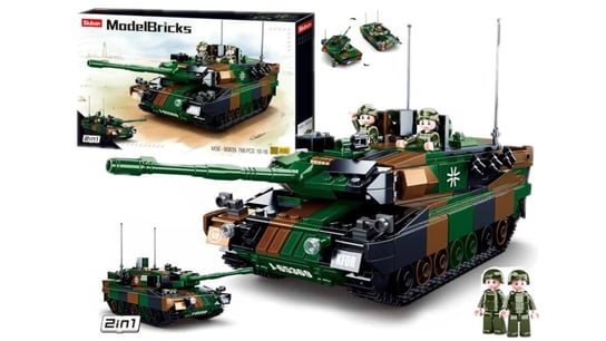 Klocki Czołg Leopard 2A5 2Wersje1 Opakowaniu Wojsko Armia Sluban