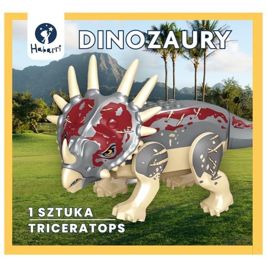 Klocki Dinozaur duży beżowy - Triceratops HABARRI