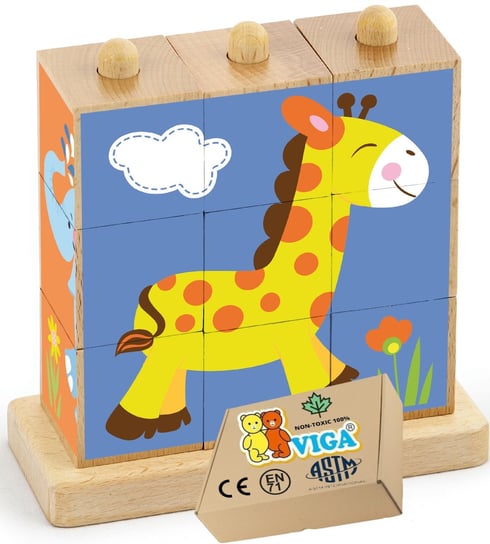 KLOCKI DREWNIANE układanka SORTER zabawka dla niemowląt 1 2 3 lat latka VIG Viga zabawka montessori PakaNiemowlaka