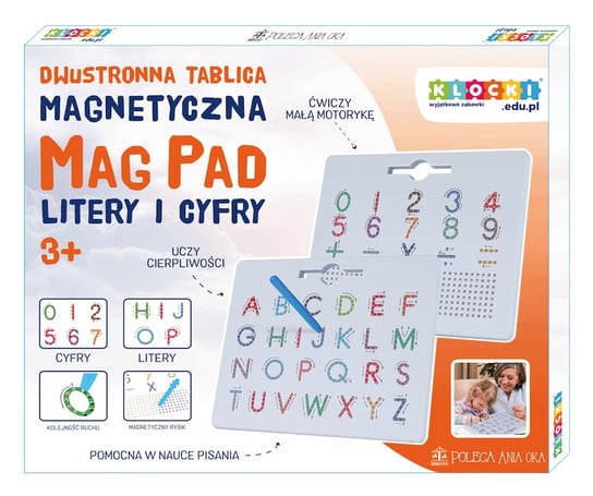 Klocki.edu.pl, dwustronna tablica magnetyczna MagPad - Litery i Cyfry klocki.edu.pl