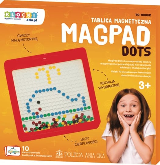 Klocki.edu.pl, Tablica magnetyczna MagPad Dots, czerwona klocki.edu.pl