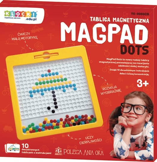 klocki.edu.pl, Tablica magnetyczna MagPad Dots, żółta klocki.edu.pl