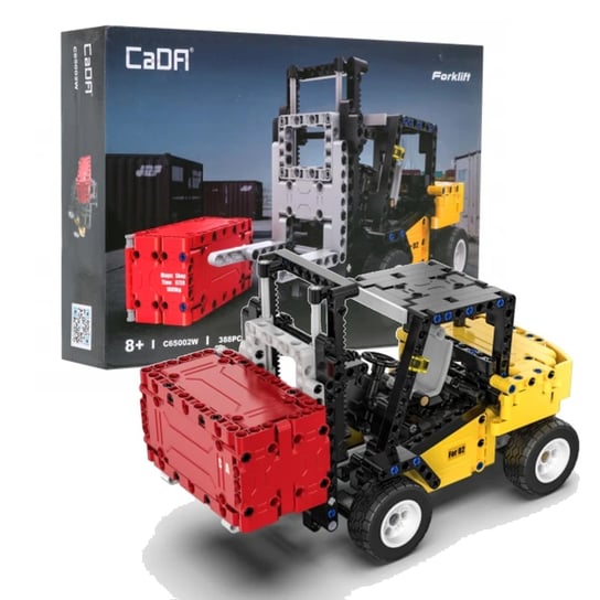 Klocki konstrukcyjne CaDA Forklift Wózek widłowy z kontenerem 25 cm 388 elementów CaDa