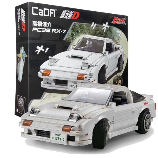 Klocki konstrukcyjne CaDA Samochód biała Mazda RX-7 manga Initial D 35 cm 1552 elementów CaDa