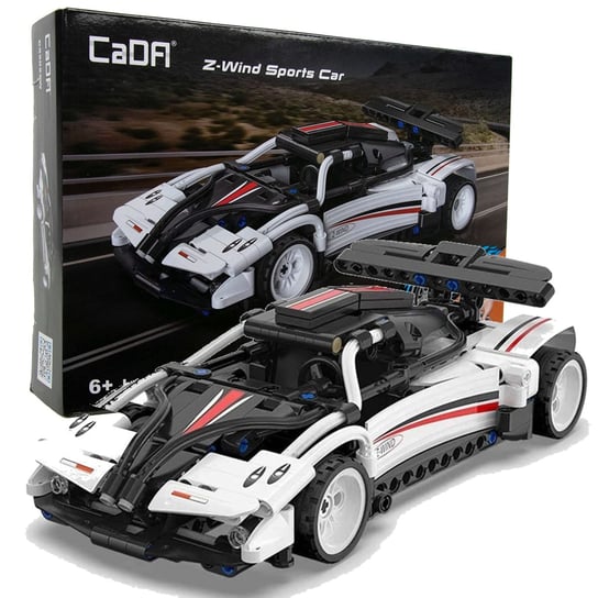 Klocki konstrukcyjne CaDA Samochód sportowy wyścigowy biały Z-Wind Sports Car Auto z napędem pull back 321 elementów CaDa