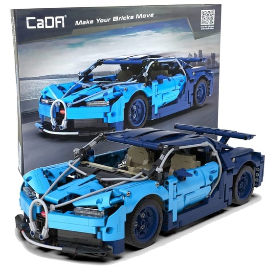 Klocki konstrukcyjne CaDA Samochód wyścigowy Auto sportowe niebieskie Pojazd Blue Phantom Wyścigówka 1200 elementów CaDa