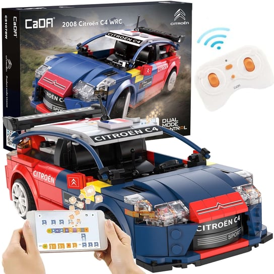 Klocki konstrukcyjne CaDA Zdalnie sterowana wyścigówka Samochód wyścigowy Citroen C4 WRC Auto sportowe Pojazd Dual Mode RC 329 elementów CaDa