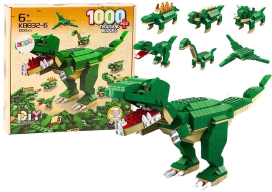 Klocki Konstrukcyjne Dinozaury 6w1 Zestaw DIY Dinozaur 1000 ele. Lean Toys