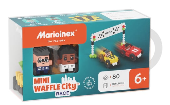 Klocki konstrukcyjne, Mini Waffle, Marioinex, Wyścig, 80 elementów Marioinex