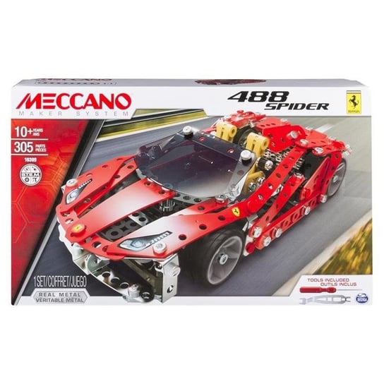 Klocki konstrukcyjne, samochód Ferrari GTB 488 Roadster Meccano