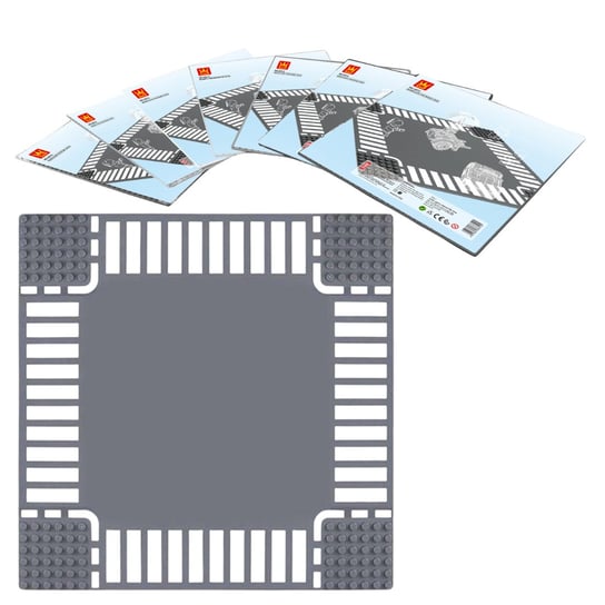 Klocki konstrukcyjne Wange 8812 – Płytka bazowa skrzyżowanie drogowa 32x32 ciemnoszara Wange