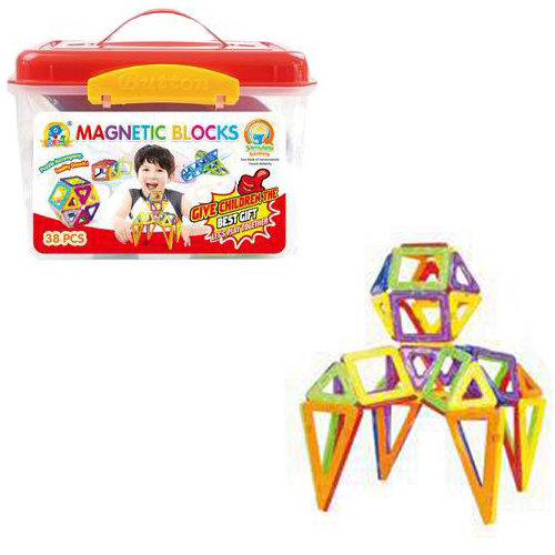 Klocki Magnetyczne 38 Elementów Zabawka Dla Dzieci Trifox