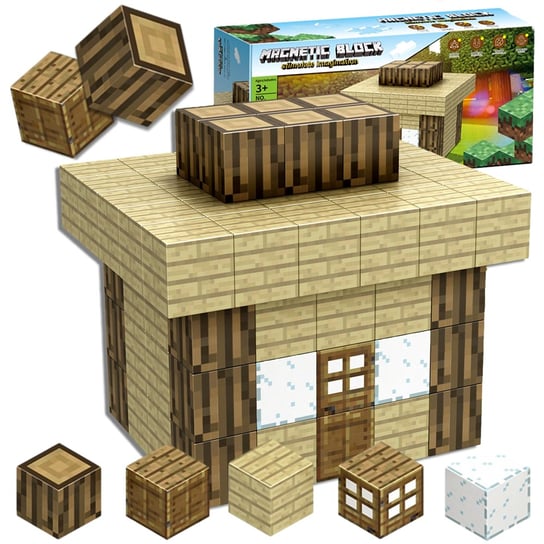 Klocki Magnetyczne 3D Kostki Konstrukcyjne Piksele Bloczki Kosteczki Zestaw Kreatywnych Klocków Budowlanych 78 el. XXL ŚWIAT Magnetic Blocks Doris