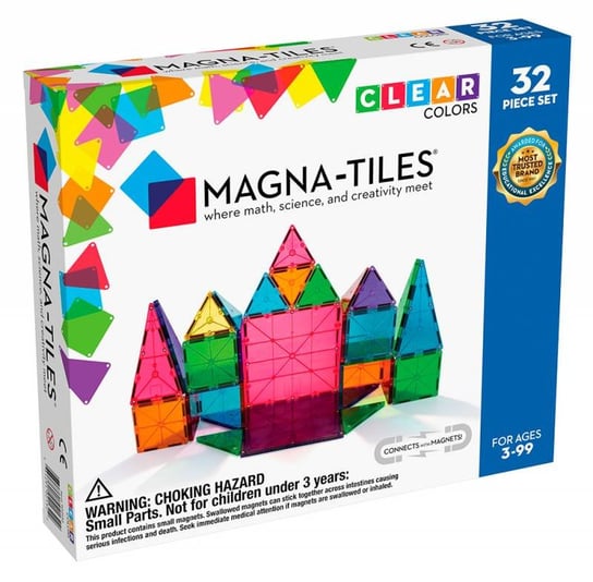 klocki magnetyczne Clear Colors 32 elementy Magna Tiles Magna-Tiles