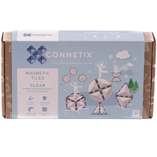 Klocki Magnetyczne Clear Shape Expansion Pack 24 Elementy Connetix Connetix