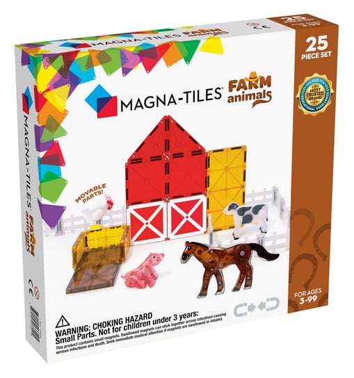 klocki magnetyczne Farm Animals 25-elementów Magna Tiles Magna-Tiles