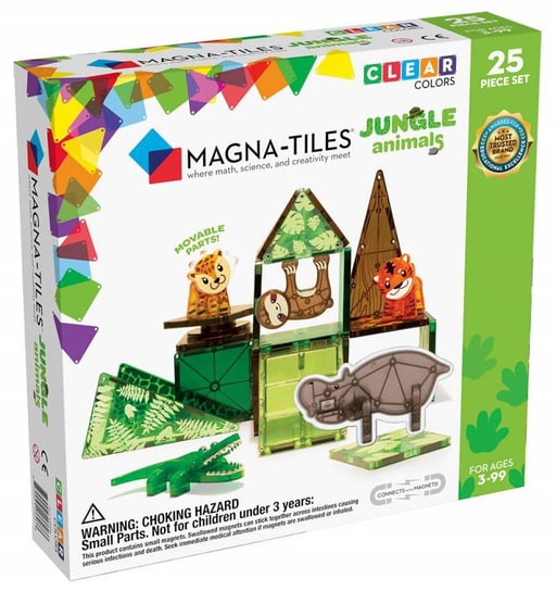 klocki magnetyczne Jungle Animals 25 elementów Magna Tiles Magna-Tiles