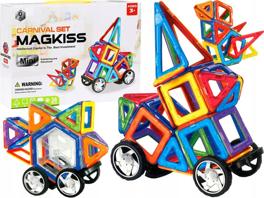 Klocki Magnetyczne Konstrukcyjne Edukacyjne 36 El Pegaz Toys