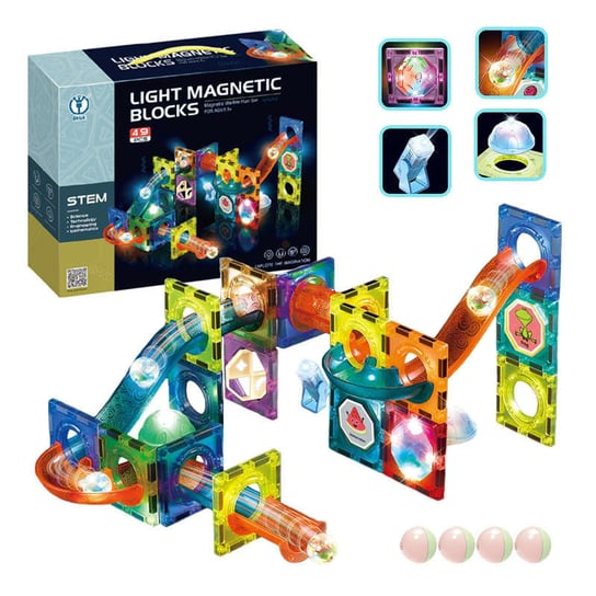 Klocki Magnetyczne - Light Magnetic Blocks 49 Elementów Inna marka