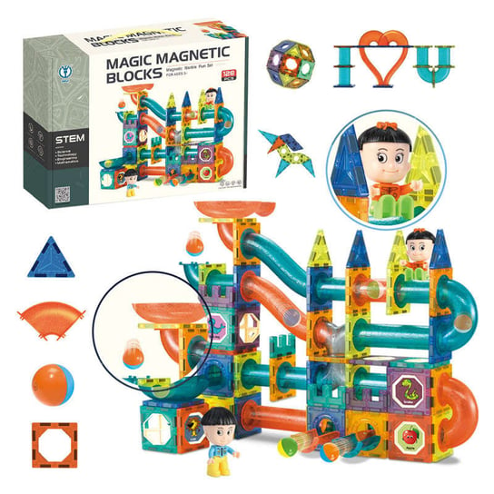 Klocki Magnetyczne - Magic Magnetic Blocks 128 Elementów Inna marka