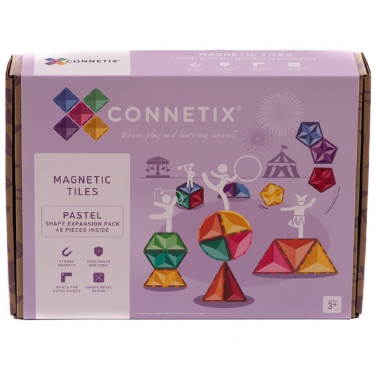 Klocki Magnetyczne Pastel Shape Expansion Pack 48 Elementów Connetix Connetix