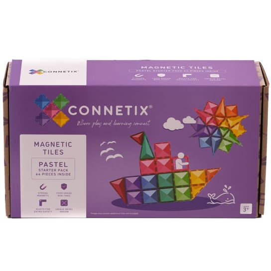 Klocki Magnetyczne Pastel Starter Pack 64 Elementy Connetix Connetix
