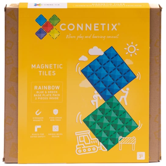 klocki magnetyczne Rainbow Base Plate Pack 2 elementy Connetix Connetix