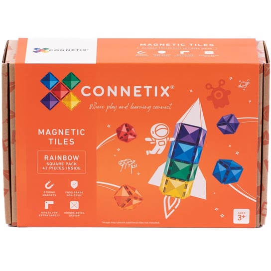 Klocki Magnetyczne Rainbow Square Pack 42 Connetix Connetix