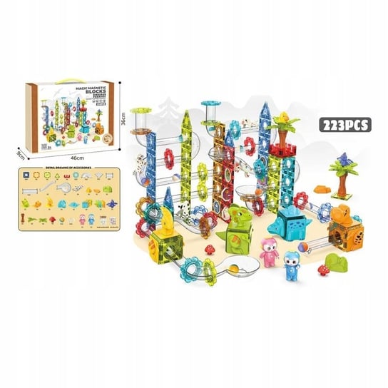 Klocki Magnetyczne Zestaw Konstrukcyjny 3D Klocki Magnetic Blocks 223 el. EuroBaby