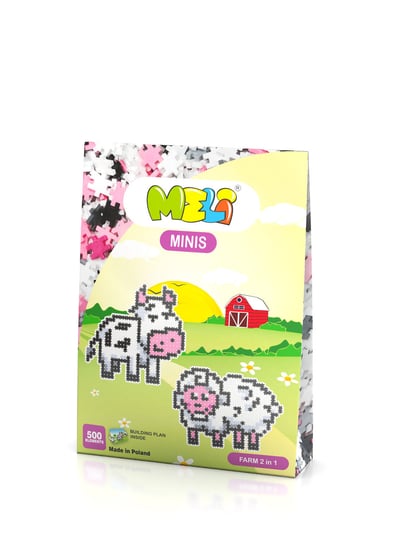 Klocki Meli Minis Farm 2In1 Thematic Wafle Puzzle Mozaika 500 El. MELI