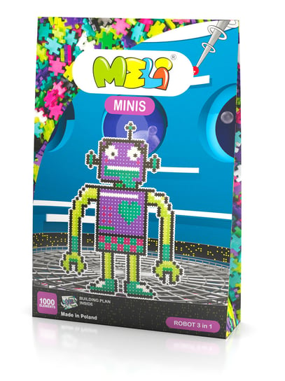 Klocki Meli Minis Robot 3In1 Thematic Wafle Puzzle Mozaika 1000 El MELI