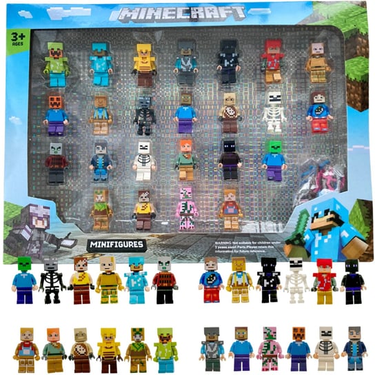 Klocki Mini Figurki Ludziki Minecraft 24 Sztuk + Akcesoria - Inna Marka ...