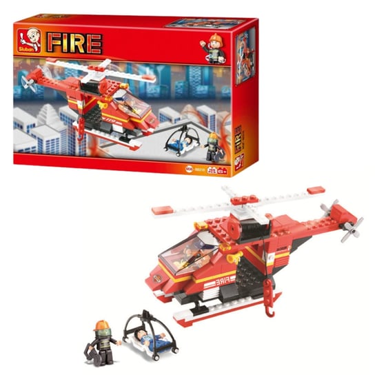 Klocki Sluban Helikopter Straży Pożarnej Figurki City Fire 155 El. Sluban