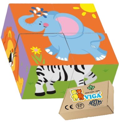 KLOCKI Z OBRAZKAMI DO UŁOŻENIA zabawki drewniane dla niemowląt Viga zabawka montessori PakaNiemowlaka
