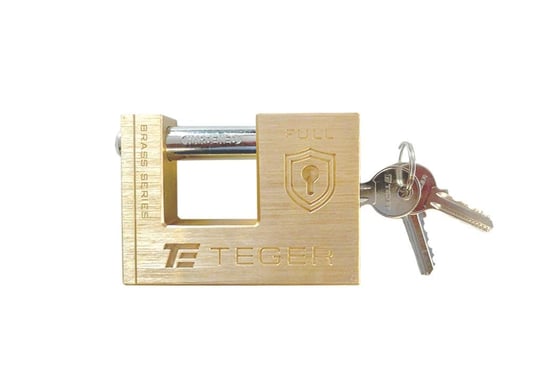 Kłódka antywłamaniowa - mosiężna / trzpieniowa 80mm - 3 klucze / TEGER [T-W-NWK002] Teger
