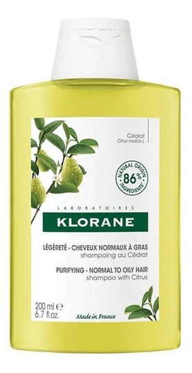 Klorane, Purifying Shampoo, Oczyszczający szampon do włosów z ekstraktem z cytrusów, 200 ml Klorane