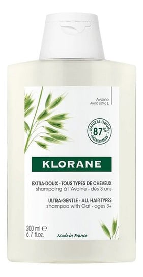 Klorane, Ultra Gentle Shampoo, Delikatny szampon do włosów z mleczkiem owsianym, 200 ml Klorane