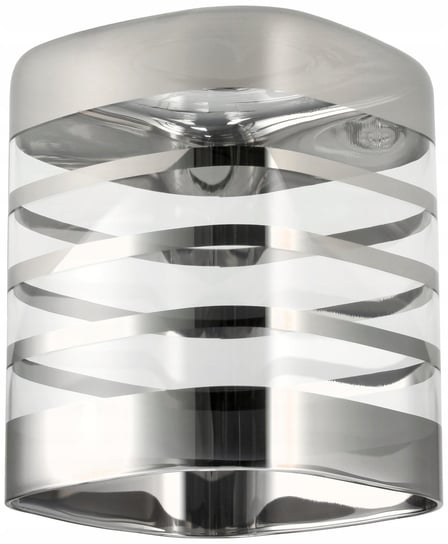 Klosz SZKLANY do lamp na E27 Kwadrat paski chrom LED-ONE
